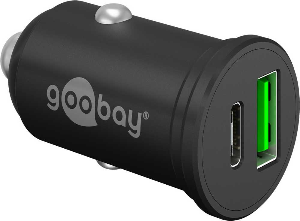 Goobay Divu USB automašīnas ātrās uzlādes lādētājs USB-C PD (Power Delivery)