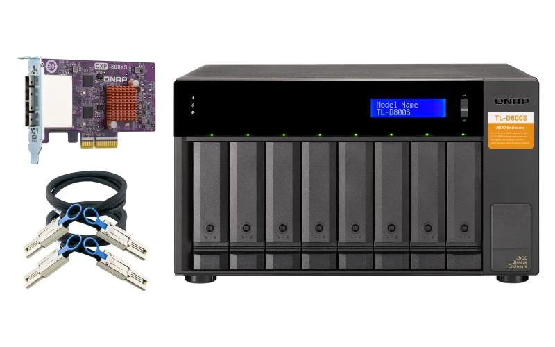 QNAP TL-D800S uzglabāšanas disku korpuss 2.5/3.5" HDD / SSD apvalks Melns