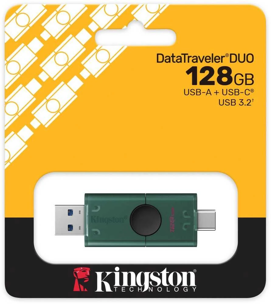Kingston 128GB USB-A + USB-C 3.2 Gen 1 DataTraveler DuoG2