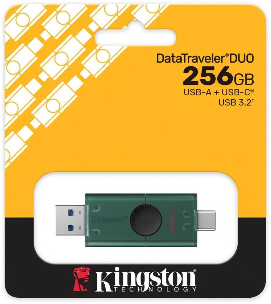 Kingston 256GB USB-A + USB-C 3.2 Gen 1 DataTraveler DuoG2