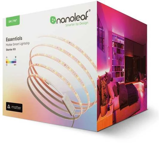 Nanoleaf „Essentials Matter“ išmanioji adresuojama daugiaspalvė HD šviesos juosta, 5 m, 300 LED