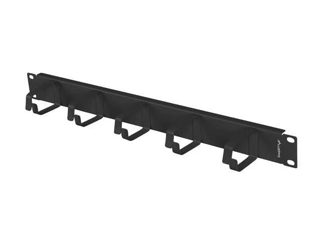 Lanberg vadu organizators 19" 1U ar 5 metāla B tipa turētājiem melns